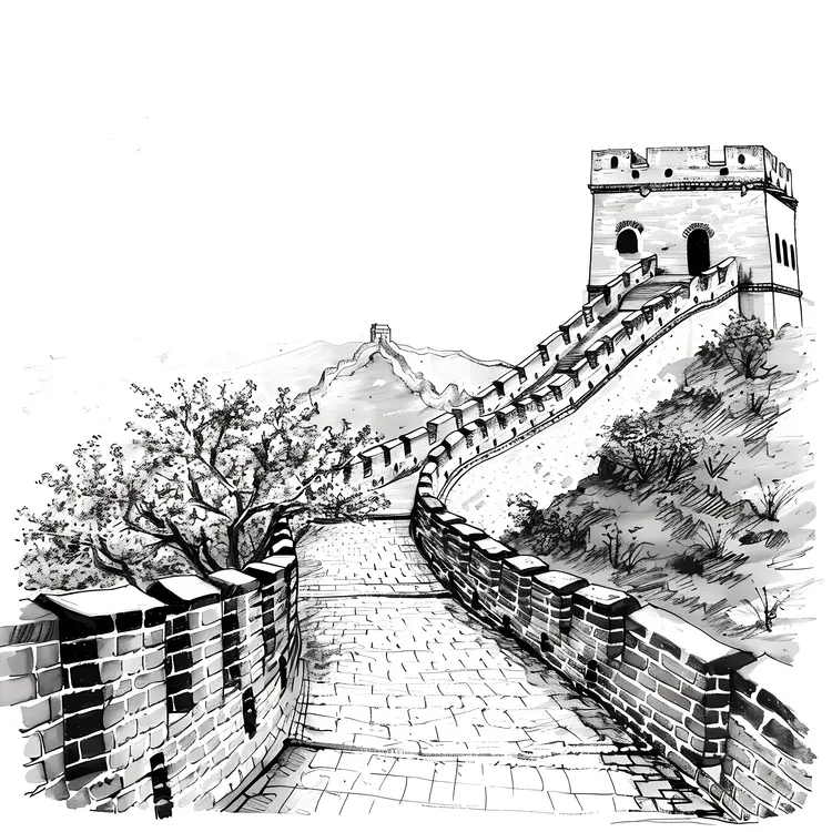 Great Wall of China Illustration