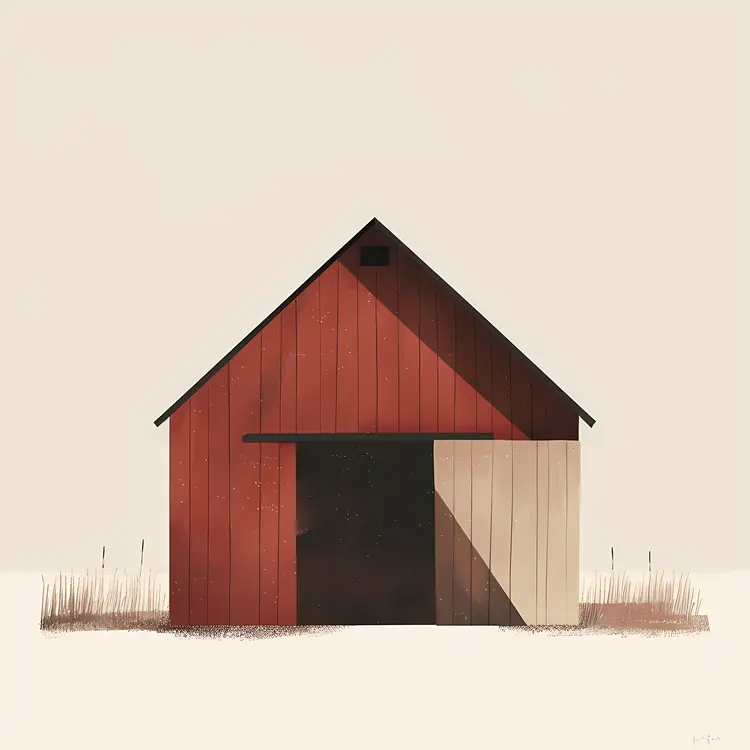 Red Barn with Open Door