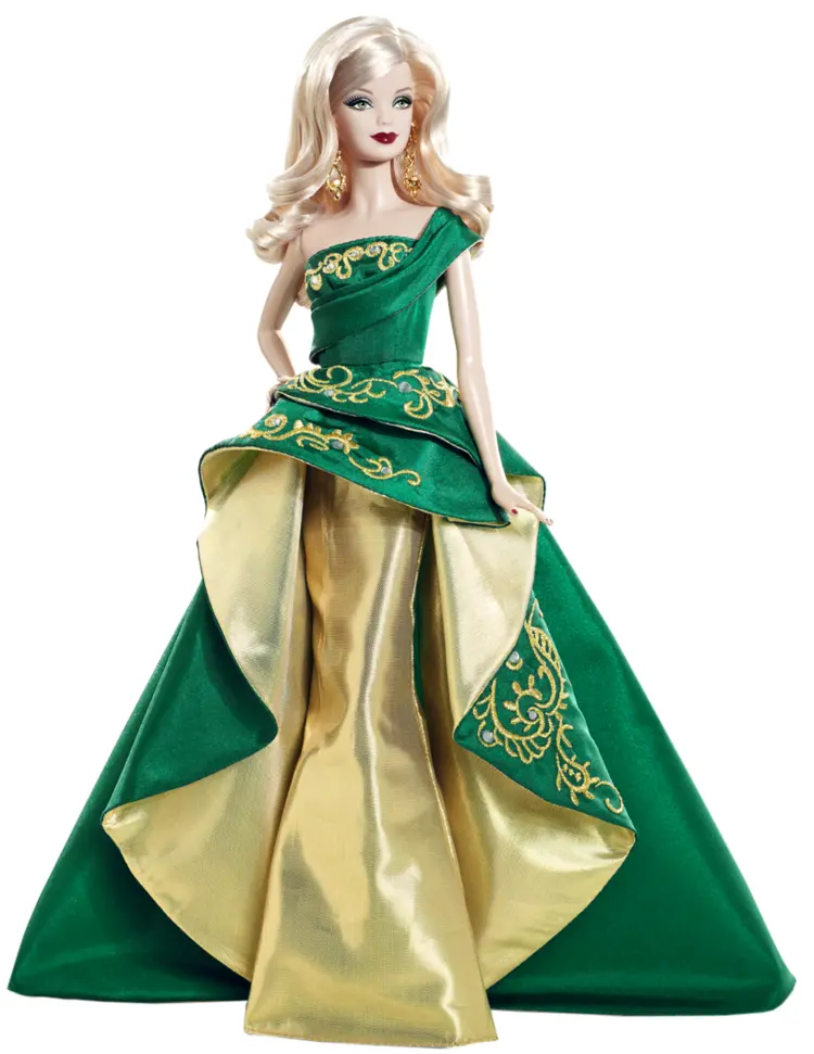 Blonde Doll in Green Dress