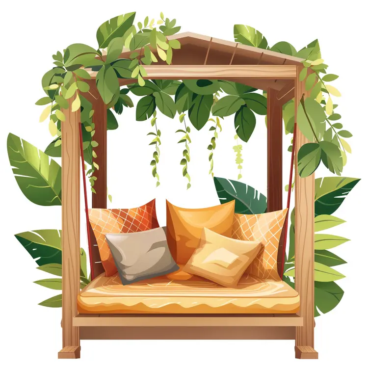 Cozy Garden Swing with Cushions