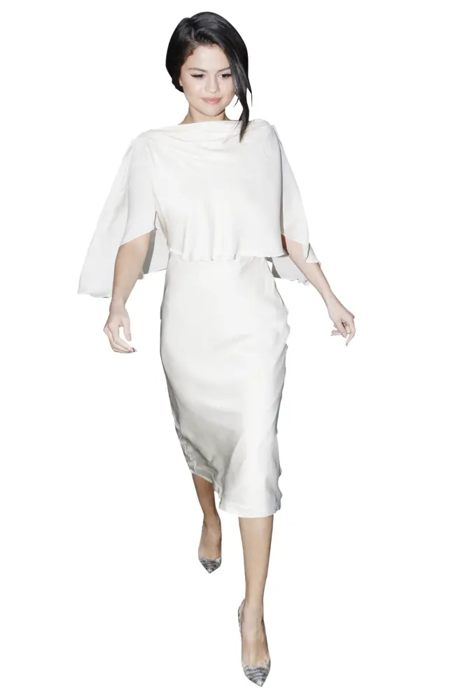 Elegant Woman in White Outfit