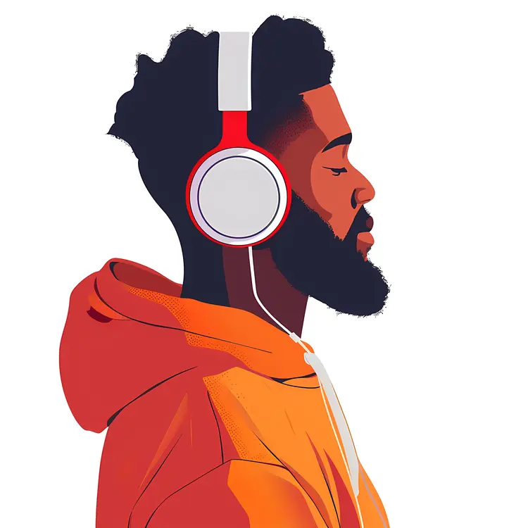 Illustration of Person with Headphones