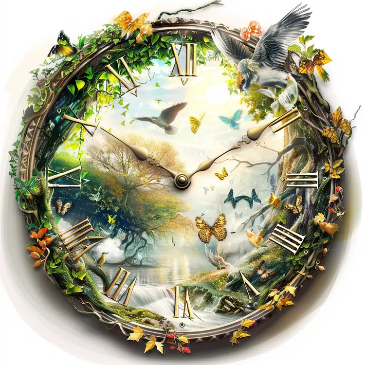 Beautiful Nature-Themed Clock