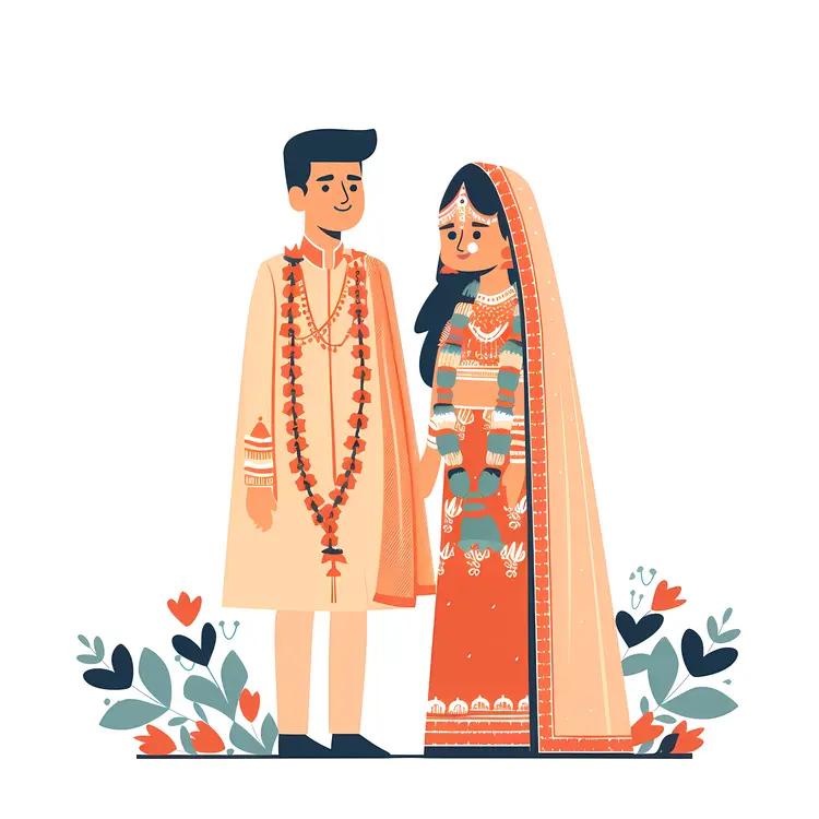 Wedding Couple in Traditional Dress