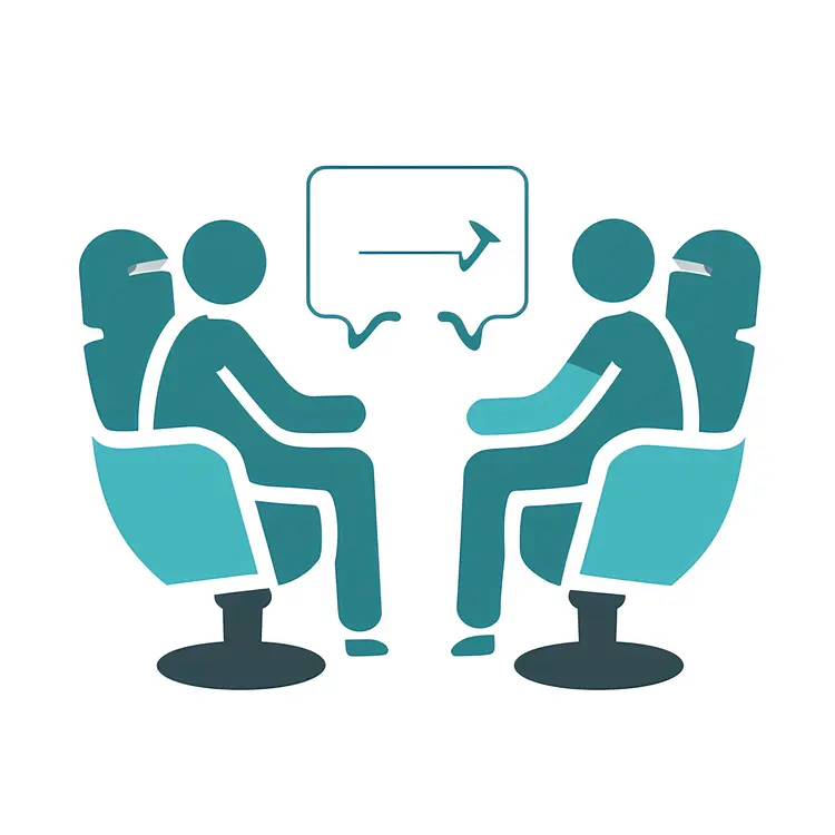Silhouette Figures in Conversation Icon