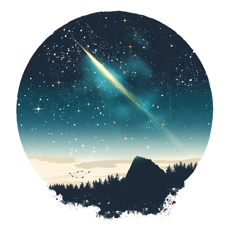 Silhouette Under Shooting Star