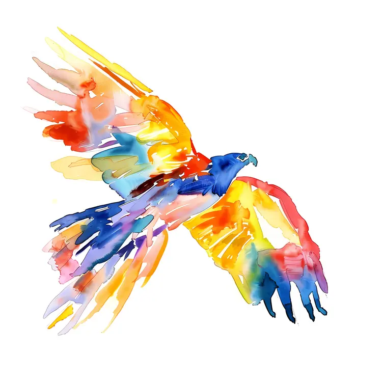Abstract Colorful Eagle in Flight