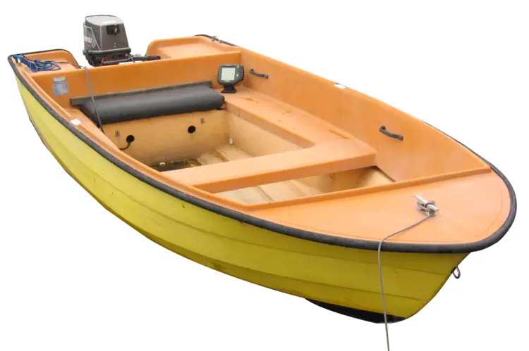 Yellow and Orange Motorboat for Fishing