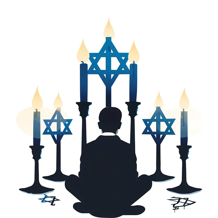 Candles and Star of David for Hanukkah