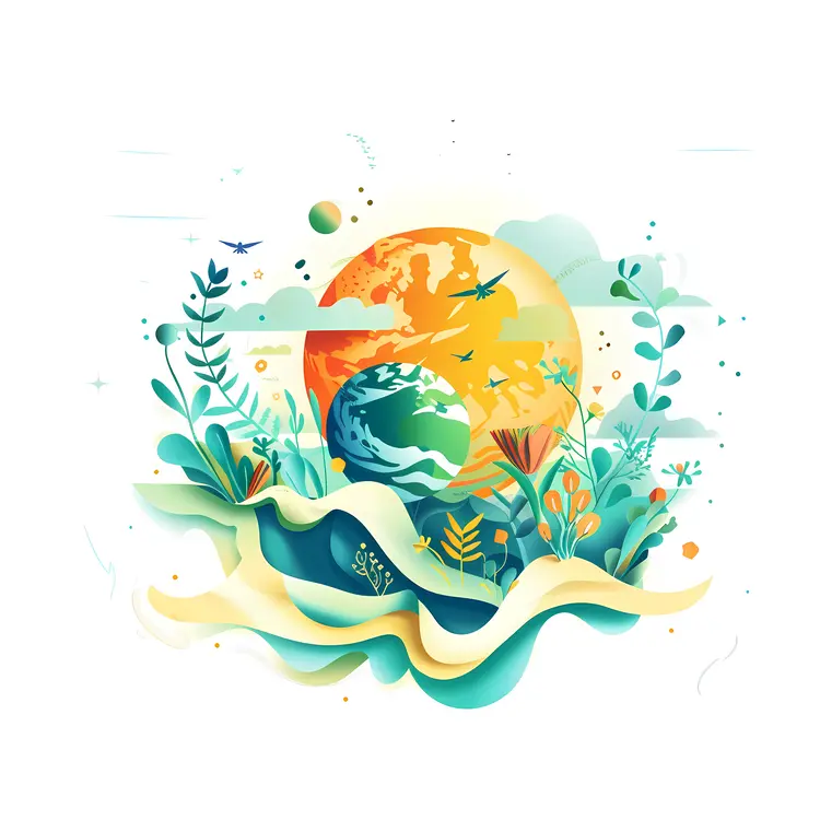 Earth Surrounded by Nature