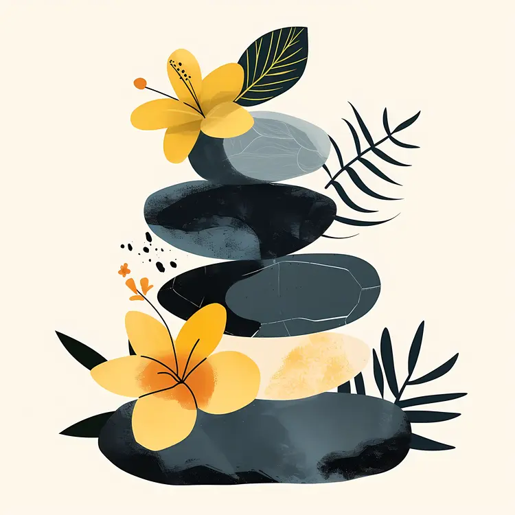Zen Stones with Flowers