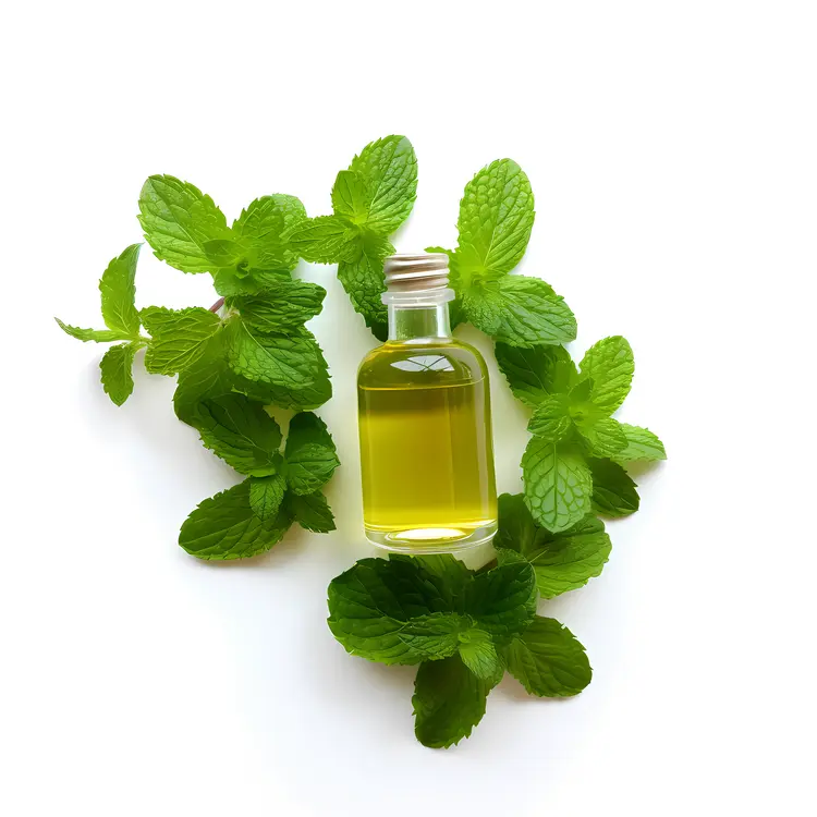 Mint and Oil with Leaves