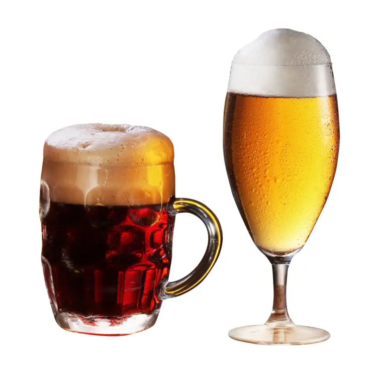 Assorted Beer Glasses with Foam