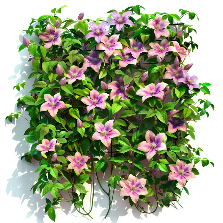 Pink Flowers on Green Vine