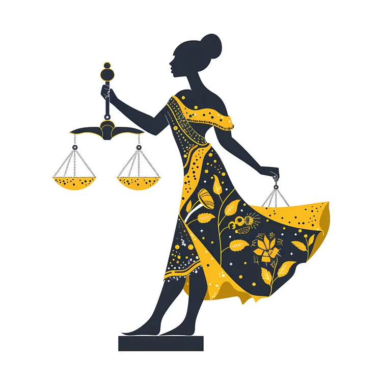 Silhouette Scales with Yellow and Black