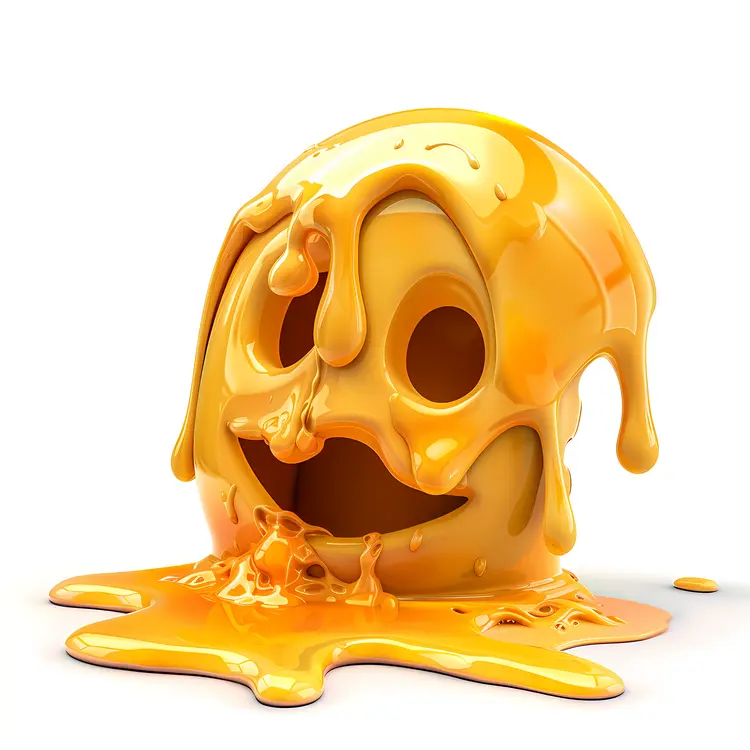 Melting Yellow Emoji with Dripping Effect