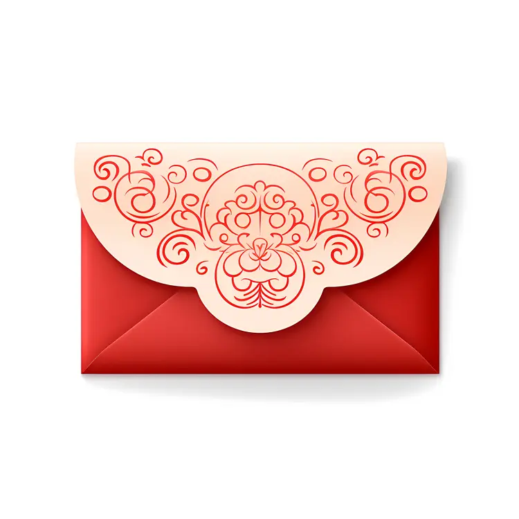 Red Envelope with Floral Design