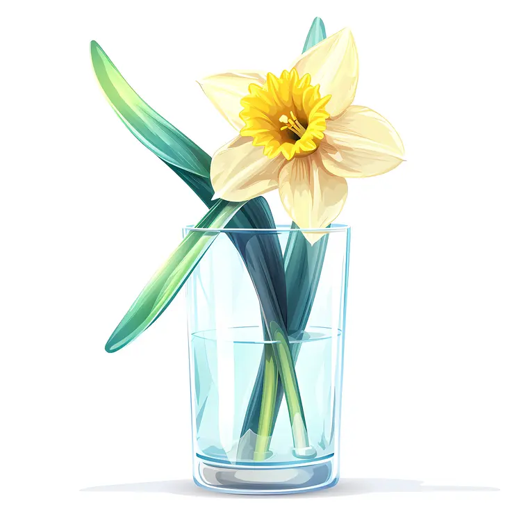 Single Daffodil in a Glass