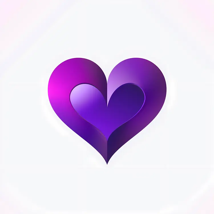 Purple Heart with Inner Heart Design