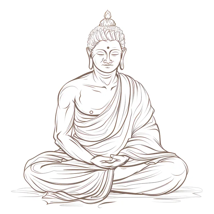 Sketch of Buddha in Meditation