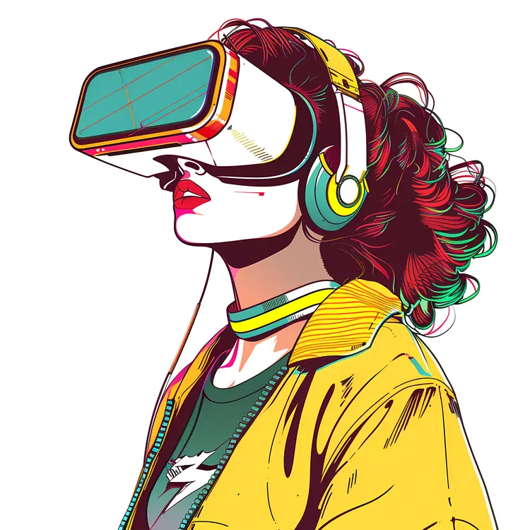 Colorful VR Headset with Headphones