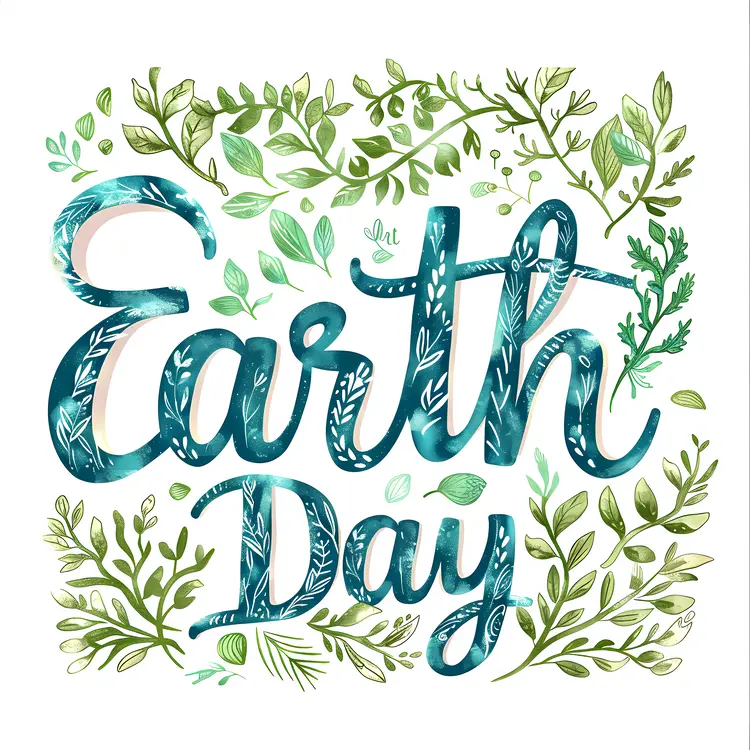 Earth Day with Green Leaves
