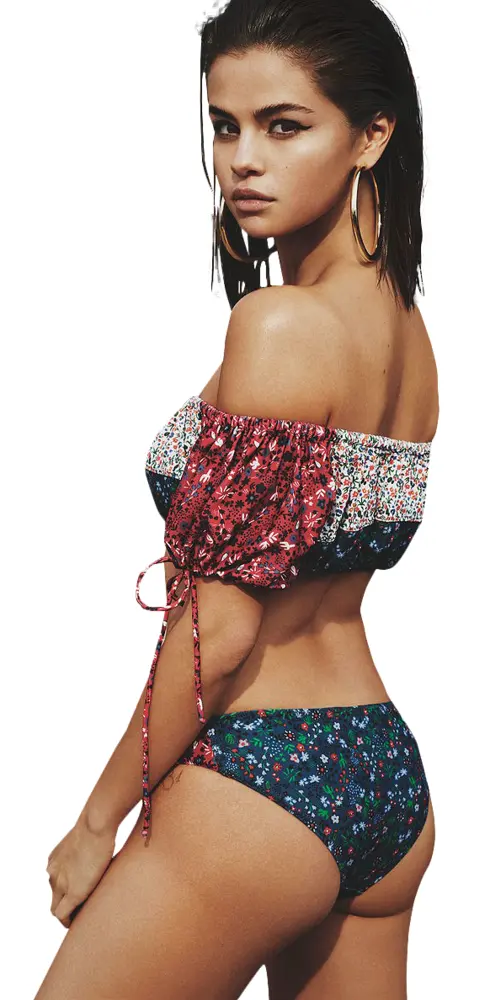 Woman in Floral Bikini