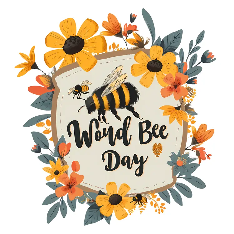 World Bee Day Celebration with Bees and Flowers