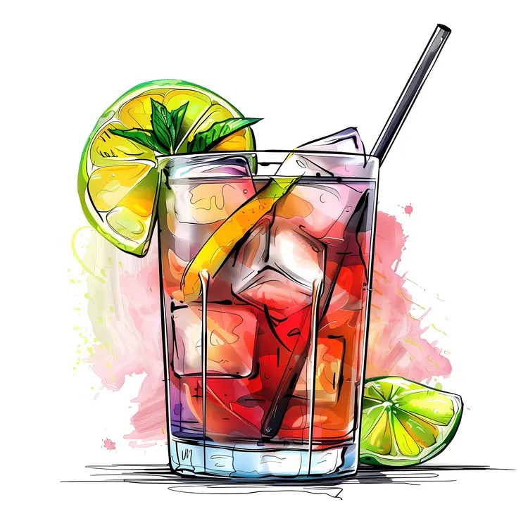 Lime Garnished Cocktail