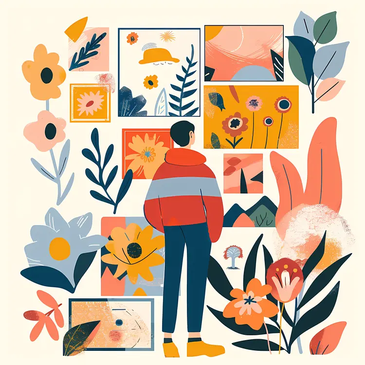 Colorful Floral Art Illustration