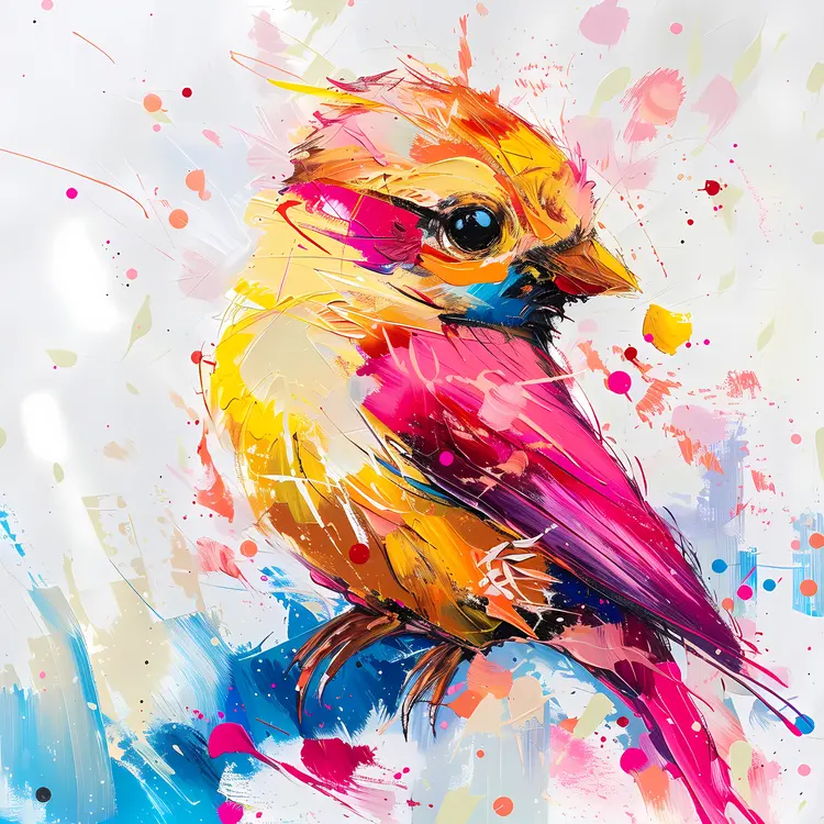 Colorful Small Bird with Vibrant Feathers