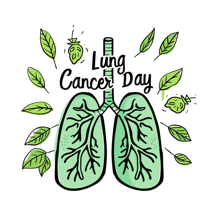 Lung Cancer Day Green Lungs Illustration