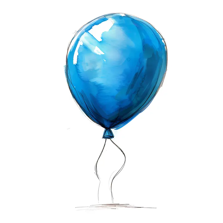 Blue Balloon with String