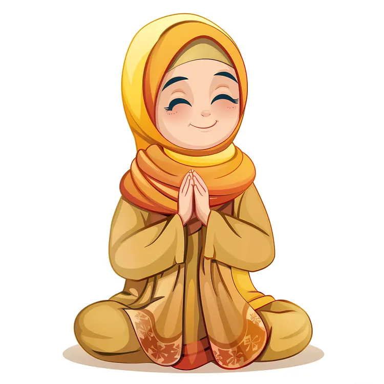 Smiling Girl in Prayer