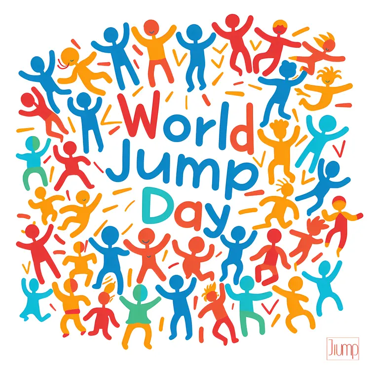 Happy Jumping People for World Jump Day