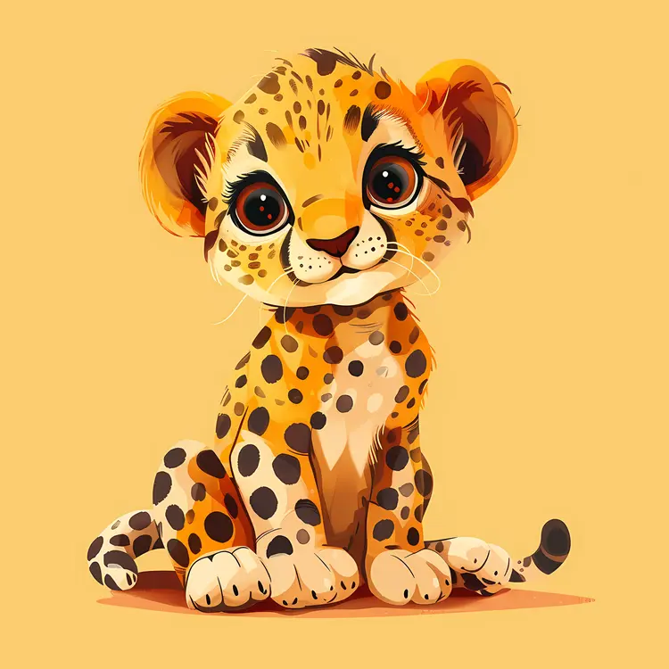 Cute Leopard Cub with Big Eyes