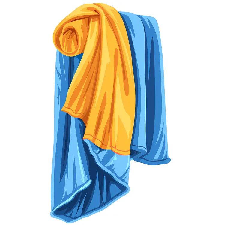 Blue and Yellow Towels Hanging