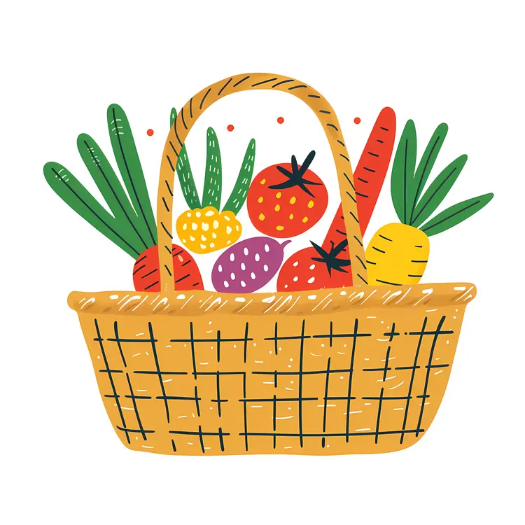 Basket of Fresh Vegetables