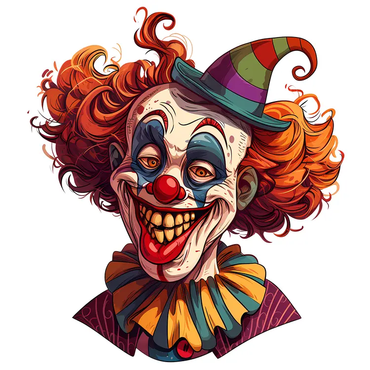 Clown with Green Hat and Big Smile