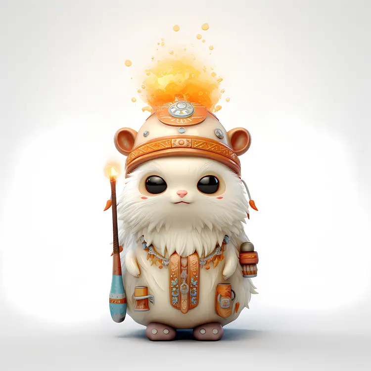 Cute Creature with Torch