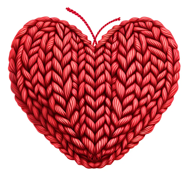 Red Knitted Heart Craft