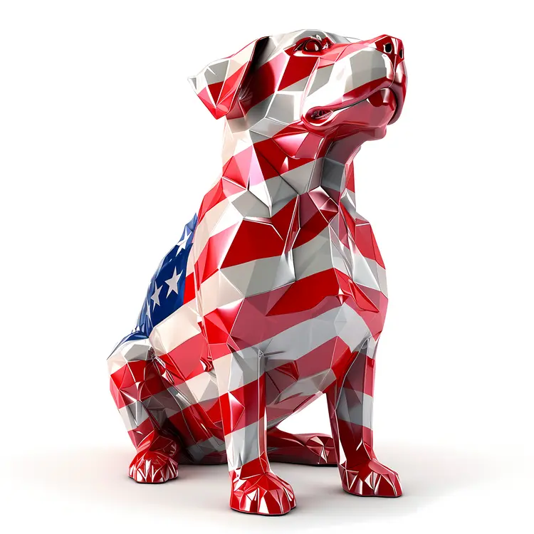 Patriotic Dog with American Flag Design