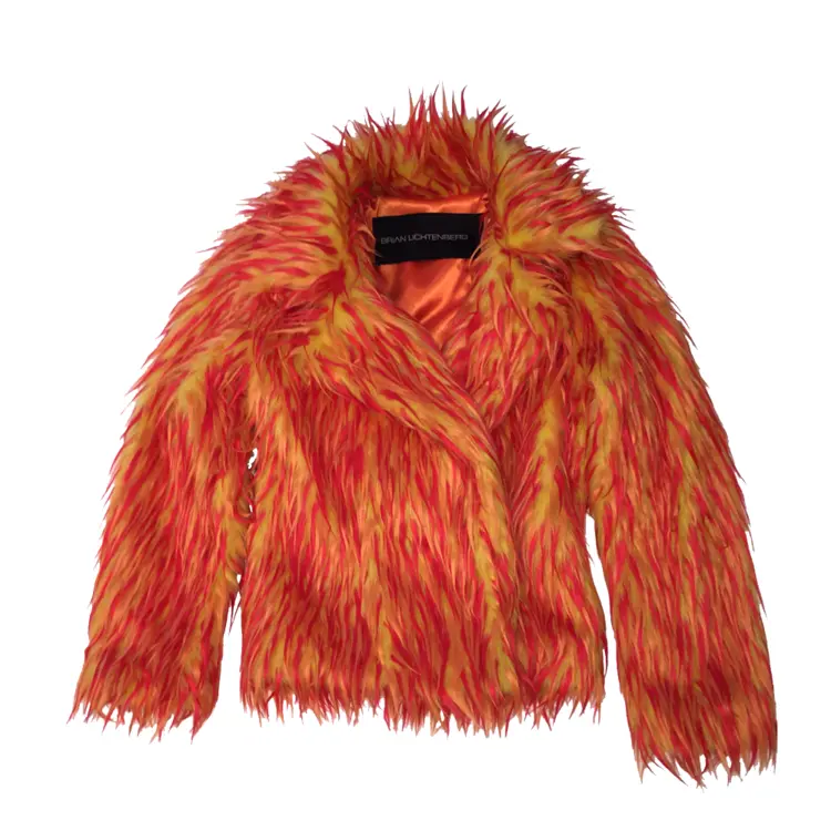 Vibrant Colorful Fur Jacket for Winter