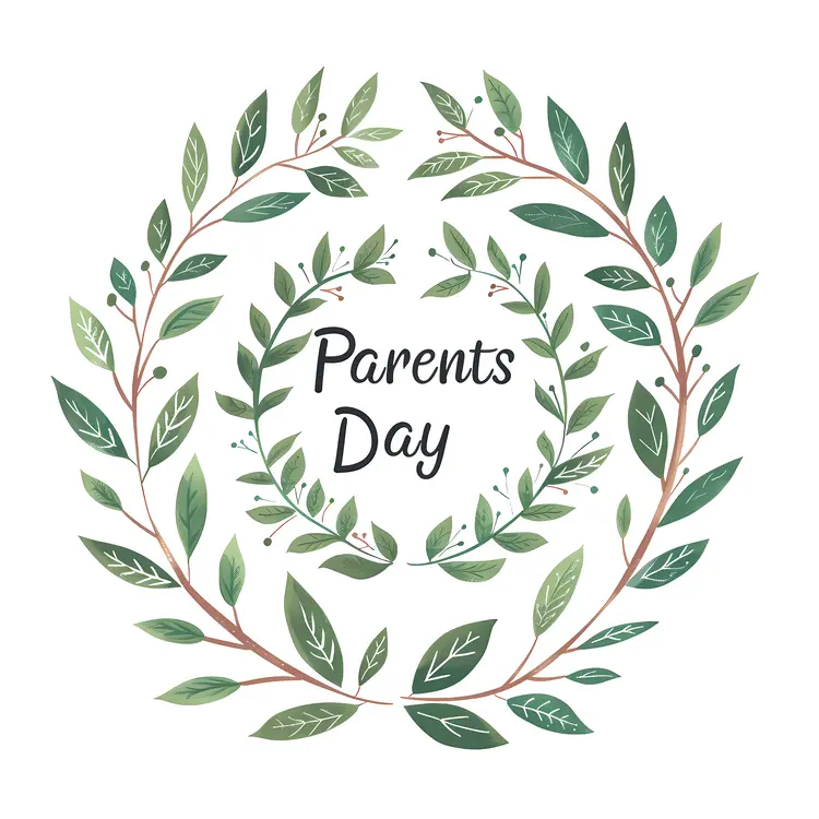 Parents Day Wreath with Green Leaves