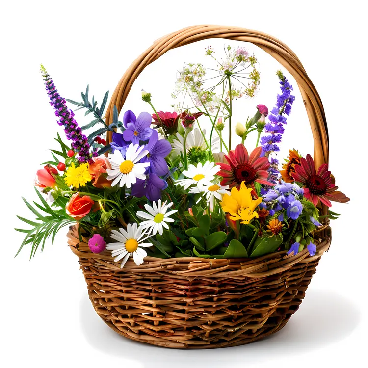 Basket of Colorful Flowers