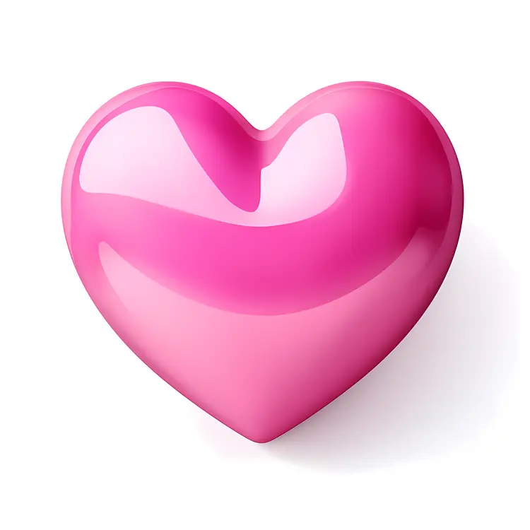 Glossy Pink Heart for Valentine's Day