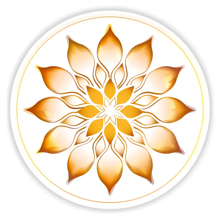 Golden Flower Mandala Design