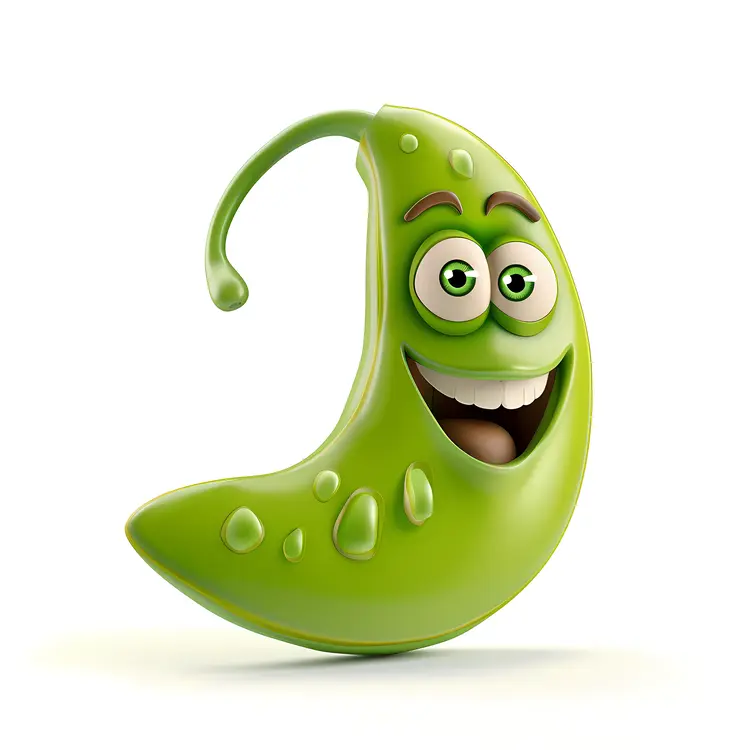 Smiling Green Pea Cartoon