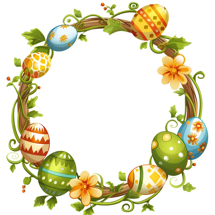 Vine and Easter Eggs Frame