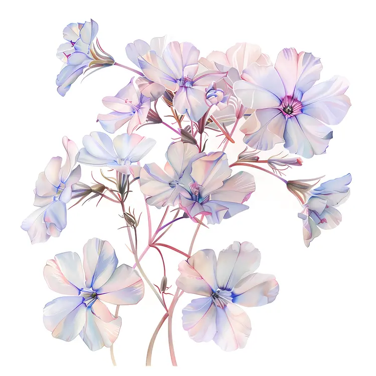 Pastel Flowers with Leaves